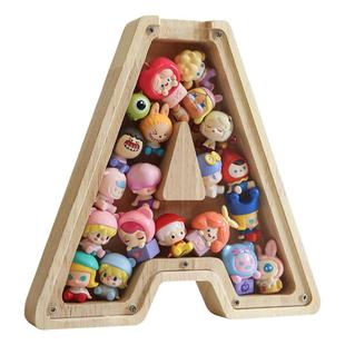 萌粒收纳字母相框迷你公仔收纳盒小摆件松松叠叠乐手办盲盒展示架