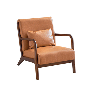 舒适单人沙发椅实木客厅休闲椅阳台茶桌椅组合高端单椅民宿家具