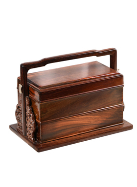 天纵大红酸枝休闲提篮