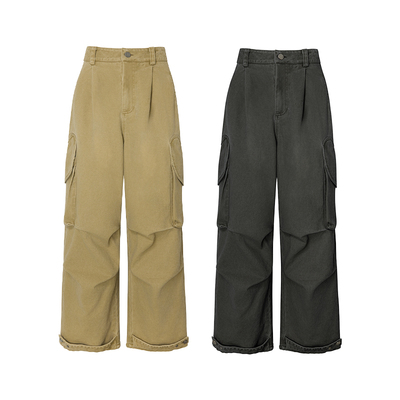 Uena水洗做旧工装牛仔裤