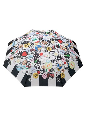 Moschino/莫斯奇诺 26春夏 徽章印花条纹雨伞