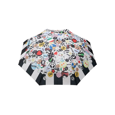 【礼赠甄选】Moschino/莫斯奇诺 26春夏 徽章印花条纹雨伞