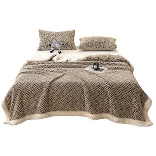 无印良品加厚牛奶绒毛毯盖毯双面绒毯子珊瑚绒床单单件单人午睡毯