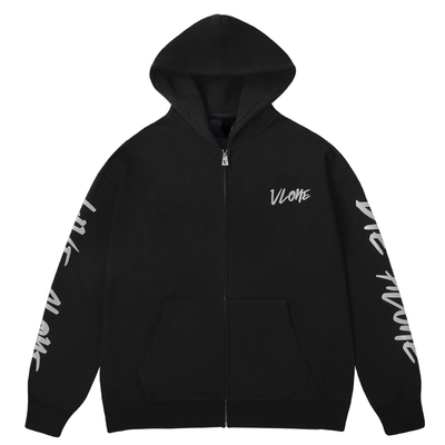 VLONE 3M字母涂鸦大logo印花 宽松拉链连帽卫衣 男女同款
