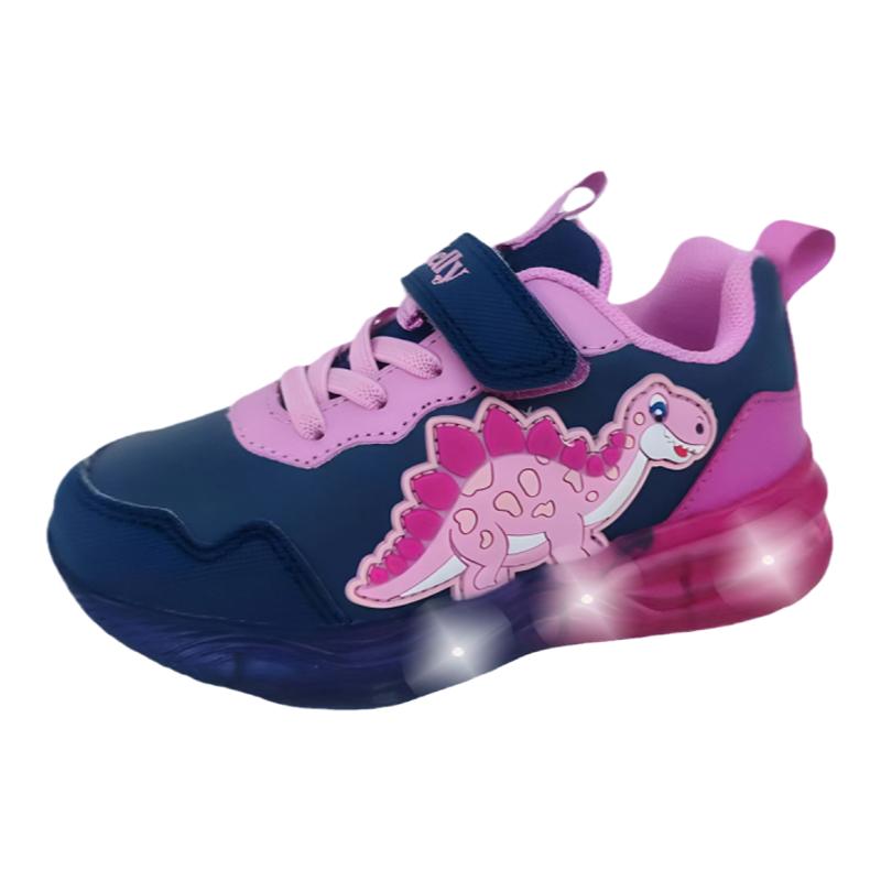 迪乐龙发光休闲女儿童恐龙运动鞋