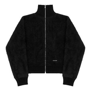 HONORE古月 Pretty Legacy羊毛水貂温暖宽松时尚长毛立领针织开衫