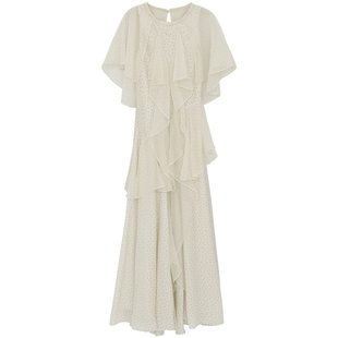 从那以后《罗曼蒂克幻想》白色连衣裙女夏雪纺长裙波点高级感裙子