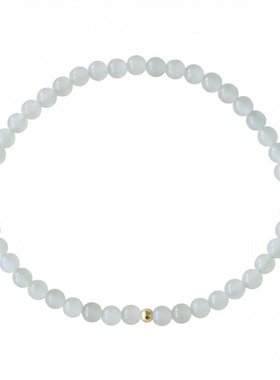 天然和田玉晴水圆珠极细手串女款