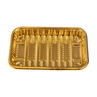 一次性加厚生鲜托盘高档超市打包盒特殊菜品包装盒水果金色托盘
