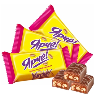 进口俄罗斯巧克力花生糖果KDV休闲零食品喜糖牛轧糖果仁夹心糖果