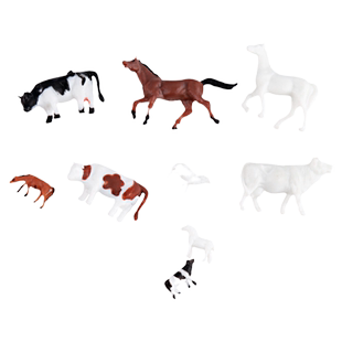 牛模型马模型羊模型沙盘模型彩色动物模型草原草地放牧牧场配景