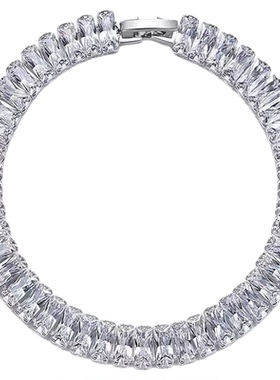 钛钢满钻锆石网球手链