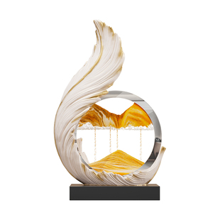 风生水起流沙画酒柜装饰品摆件轻奢高档客厅电视柜办公室2025新款