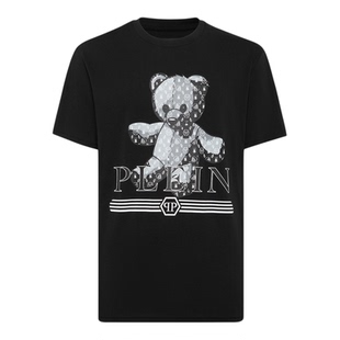 PHILIPP PLEIN 2025男士PP泰迪熊印花休闲短袖T恤