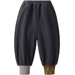 【灯笼裤】MQDmini儿童加绒加厚裤子2025新款冬装男童一体绒长裤