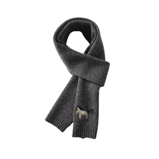 多多家男童围巾秋冬季2025新款儿童小马刺绣保暖围脖中大童男孩潮