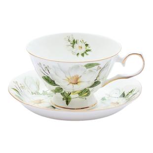 田园玫瑰经典下午茶咖啡杯碟带勺三件套牛奶花红茶杯具套家用创意