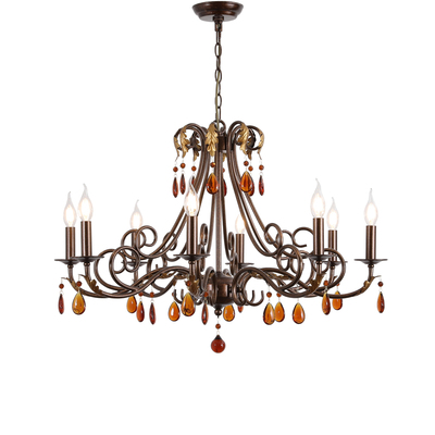 美式乡村复古大气客厅水晶吊灯