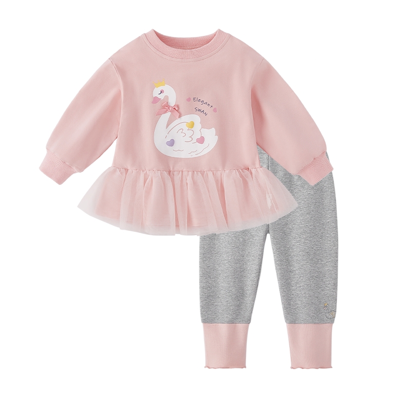 【7A抗菌】女童甜美网纱卫衣套装儿童女孩秋装洋气宝宝两件套