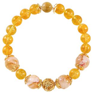 金发晶黄水晶叠戴串珠手链女轻奢小众精致高级感手串2026新款手饰