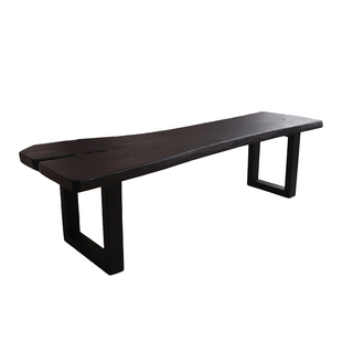 Ni尼家原木自然边大板餐桌实木办公桌会议长桌侘寂风创意个性木桌