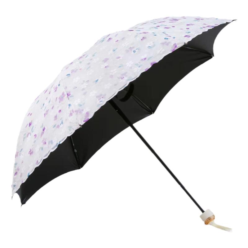 双层蕾丝太阳伞女超强防晒防紫外线遮阳晴雨两用折叠黑胶韩版女神