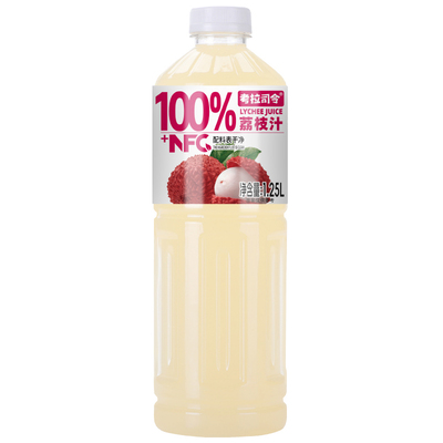 100%荔枝汁1.25L*2大瓶新品