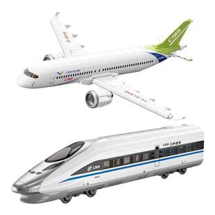 TOPTOY积木和谐号动车组C919大型飞机积木拼装玩具男孩生日礼物