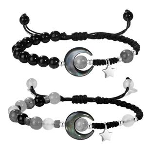 zeroline星月黑玛瑙情侣手链女轻奢小众精致玉石手串配饰生日礼物