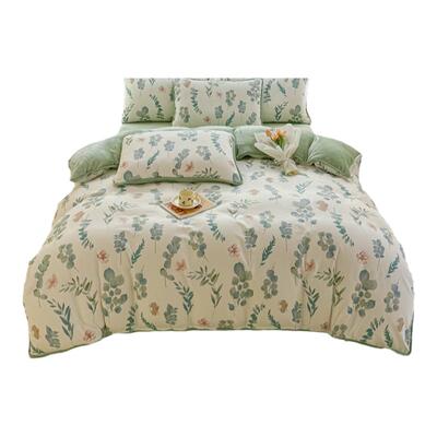 ab面全棉被套牛奶绒被罩加厚