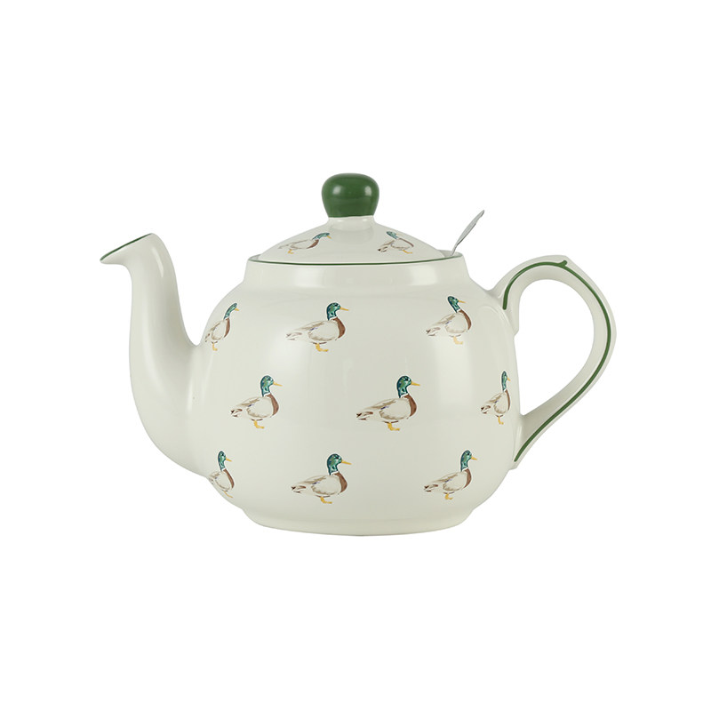 London Pottery 田园鸭子滤网陶瓷茶壶1200ml大容量英式创意茶壶