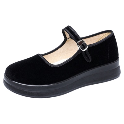 老北京布鞋女防滑软底工作鞋厚底