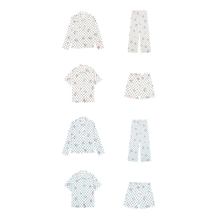 明星同款 RooMance汝曼司 波点玫瑰纯棉睡衣女秋冬外穿家居服套装