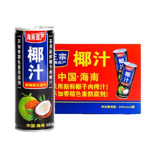 海南热带印象椰汁245mlX24罐整箱批特价正宗生榨鲜果子奶植物饮料