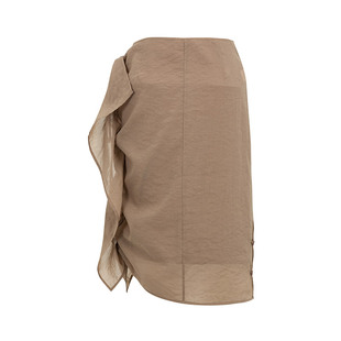 dorydory低饱和透纱半身裙女包臀裙不规则下摆花苞裙