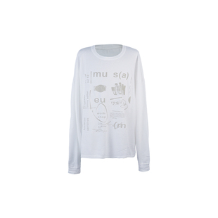 aaaaxbbb smoothie芋泥热奶 字母印花长袖t恤两色宽松显瘦打底衫