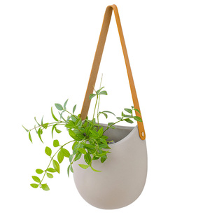 陶瓷壁挂花器餐厅墙面装饰免打孔挂式花盆墙上垂吊水培绿植花瓶