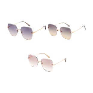 Navigare小帆船墨镜女无框紫色渐浅2026时尚高清尼龙太阳眼镜腮红
