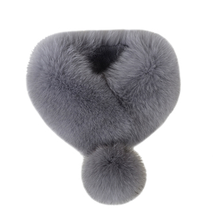 狐狸毛围巾女冬季双面毛绒百搭简约高级感护颈真兔毛领球皮草围脖