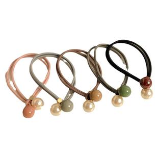 耐用珍珠头绳女扎发丸子头橡皮筋发圈女高弹力发绳低马尾发饰百搭