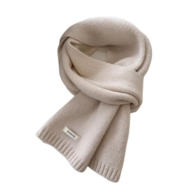 鹿毛绒围巾纯色男女冬季保暖针织围脖精致柔软红色咖色羊毛