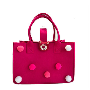 新款可爱手毡包手提包卡通妈咪包百日宴礼品购物袋公仔女生小拎包