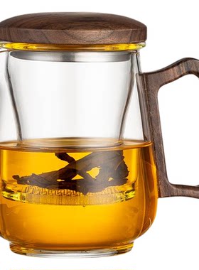 全玻璃内胆泡茶杯茶水分离过滤