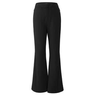 娅丽达女裤弹力喇叭裤女黑色休闲裤子2026春季新款长裤显瘦微喇裤