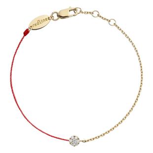 【自营】redline圆形钻石玫瑰金半绳半链手链女士配饰礼物