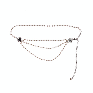 韩国新款夏季多层珍珠腰链女配连衣裙装饰细腰带ins简约百搭裙带