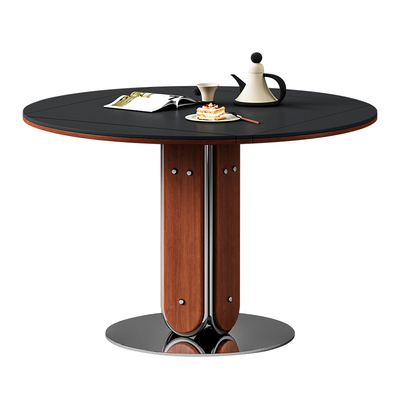 岩板餐桌可变圆桌家用小户型折叠