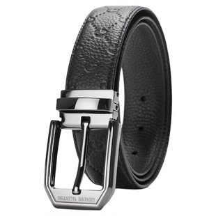 GIOVANNI VALENTINO男士牛皮皮带春秋季纯色百搭商务休闲针扣腰带