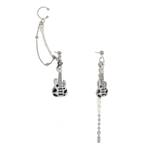 Bubbles Club乐器乐园奶牛电吉他耳挂耳钉淡水珍珠摇滚音乐节原创