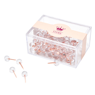 ins圆头图钉工字钉软木板墙钉透明大头钉彩色照片墙图丁摁订按钉